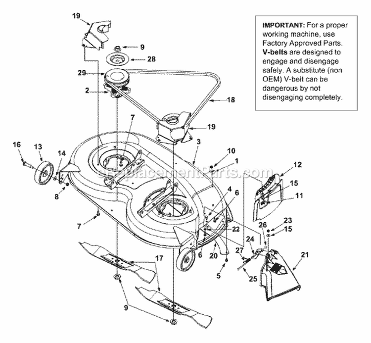 Deck Assembly F Diagram and Parts List for 2002 Yard Machines Lawn Tractor